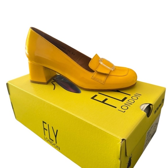 NIB Fly London Yellow Women's Loafers Size 38 - Picture 6 of 6